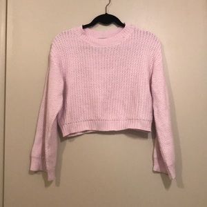 Pink Zara cropped sweater